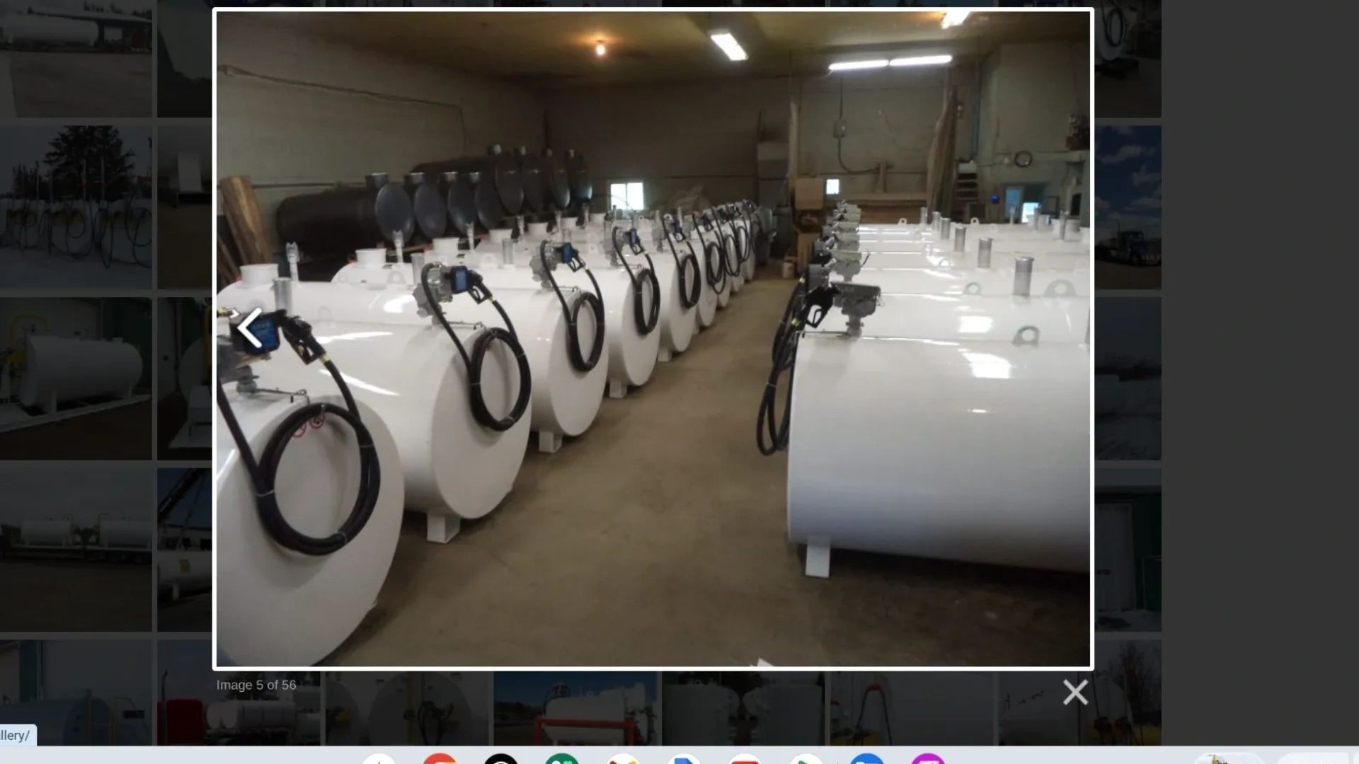 Industrial warehouse with storage tanks
